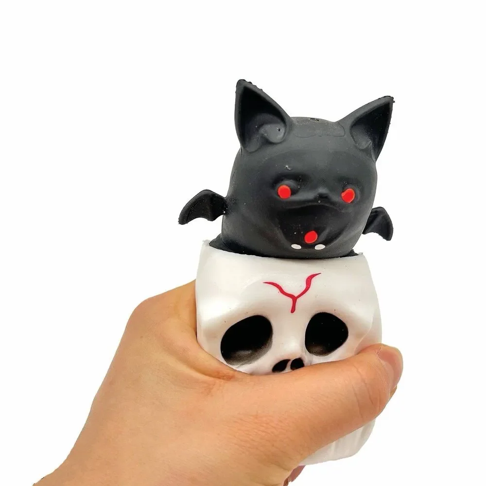 3 Pack Halloween Skull Pop Up Fidget Squishy Squeeze Stress Toys NEW